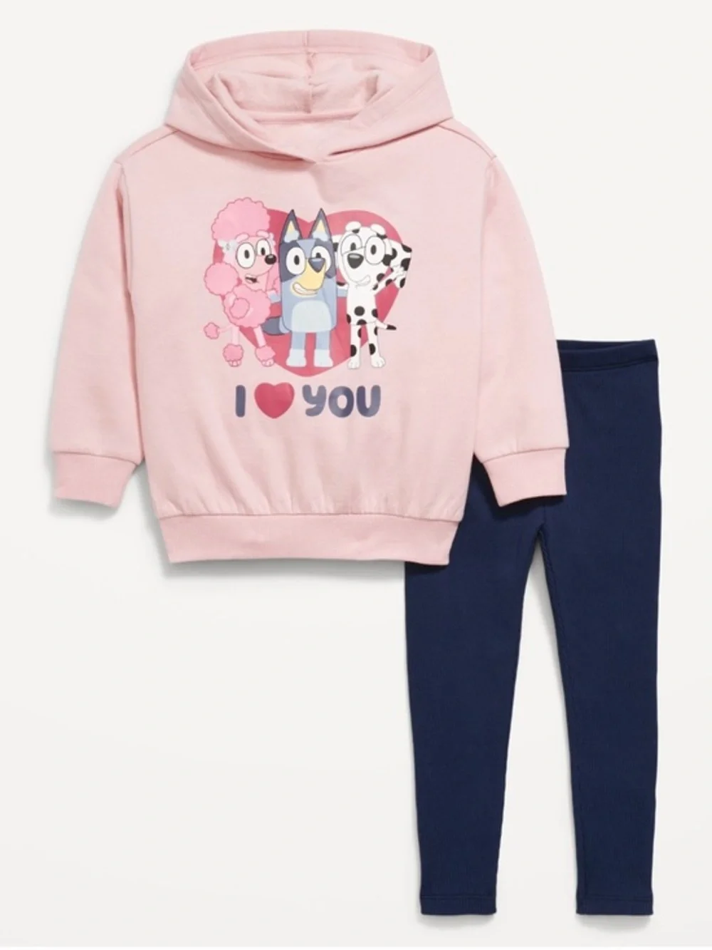 NEW…Bluey Tunic Hoodie & Navy Leggings Set